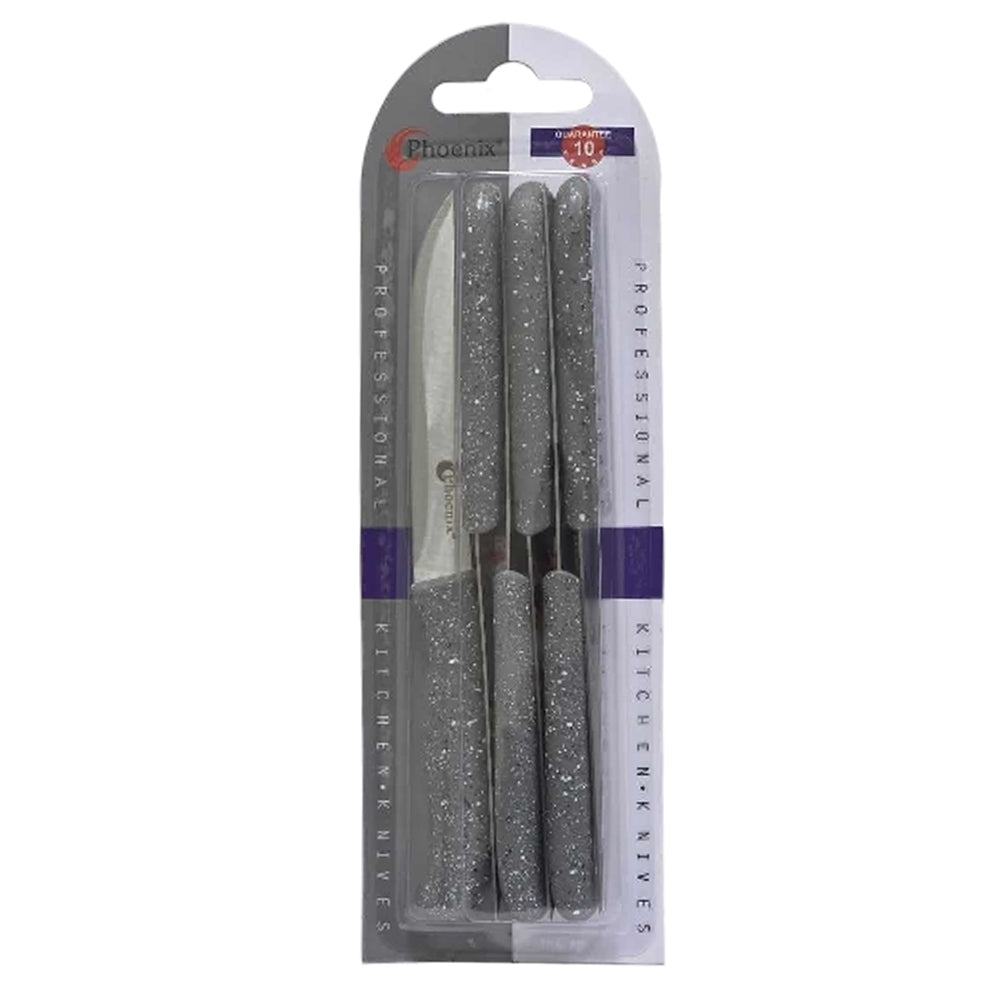 Phoenix 6-Pcs 11cm Marble Kitchen Steak Knives Simple Design – Grey